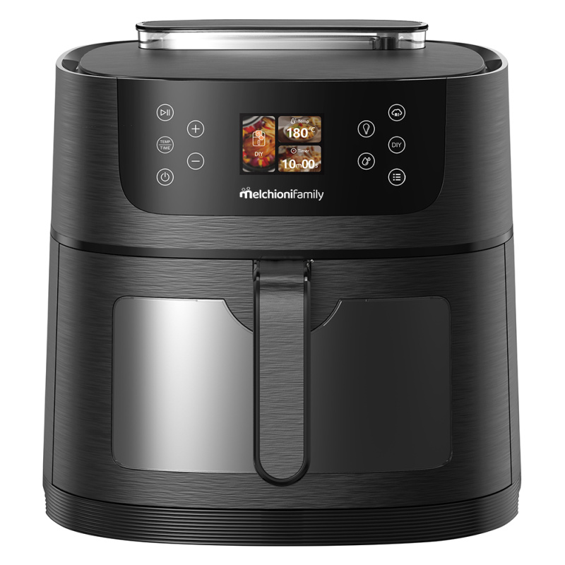 Friggitrice ad aria DORA 8L con intelligenza artificiale e funzione vapore soft nera